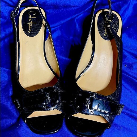 Cole Haan - Sling Back - Open Toe- Black Pumps - Picture 2 of 7